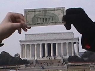 Lincoln Memorial, and its likeness on the $5 bill