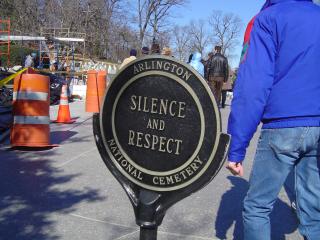 Dignity and respect - sign at Arlington National Cemetary