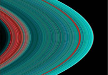 detailed photograph of Saturn's rings