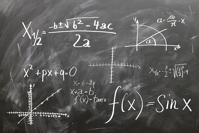 image of algebraic expressions on blackboard