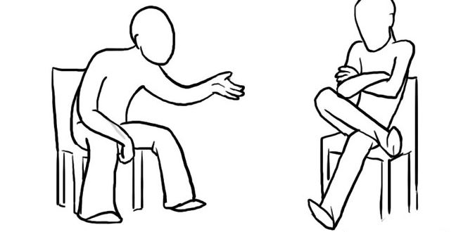 image of two body language positions