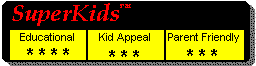 Educational Value = 4/5, Kid Appeal = 3/5, Ease of Use = 3/5