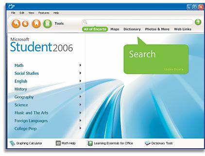 Microsoft Student 2006 screen image